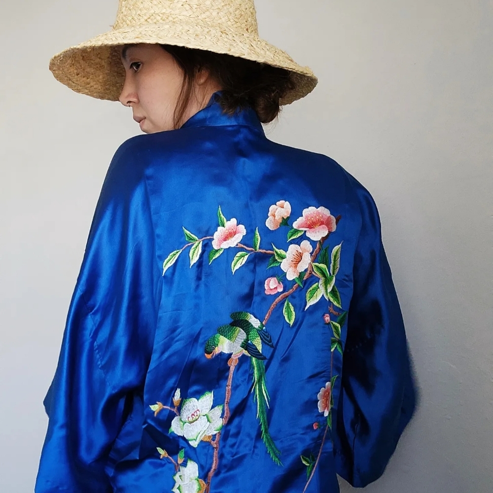 1940s Chinoiserie silk Robe